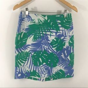 Tropical fern palm banana leaf loft pencil skirt!